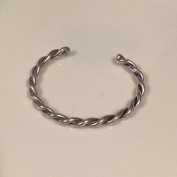 Vintage Navajo Twisted Silver Cuff Bracelet - Picture 2 of 4